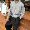 Suéter de Punto Negro Estilo Old Money con Cuello Semi Alto para Hombre, Versión Coreana de Invierno, Prenda Base Cálida de Gama Alta