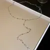 Collar Europeo y Americano Transfronterizo con Borla en Forma de Corazón Incrustada de Diamantes y Forma de Y, Cadena para Clavícula de Lujo Ligero y Gama Alta, Cadena de Suéter de Moda Personalizada