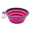 Tigelas Dobráveis para Cães, Tigela Portátil Dobrável de Água e Comida para Cães e Gatos com Clipe Mosquetão para Viagens, Caminhadas, Passeios