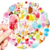 50 Dulces Pegatinas de Helado de Verano con Pequeños Asas Fáciles de Arrancar, Decoración para Diario de Postres de Paleta Materiales DIY