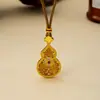 Novo Colar de Cuia Artesanal Étnico Estilo Chinês Corrente para Suéter com Design de Nicho Pintado e Pingente Dupla Face de Luxo Leve