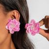 Aretes de Flores de Pétalos de Resina Coloridos Dulces y Frescos Transfronterizos de Amazon, Elegantes Aretes de Flores de Dopamina