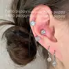 Brincos Versáteis de Alto Padrão Oito Estrelas e Oito Flechas, Clipes de Cochlea Brilhantes, Clipes de Osso da Orelha, Aço Titânio, Brincos de Parafuso para Mulheres