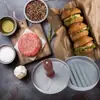 Prensa para Carne de Hamburguesa con Mango de Madera de Aluminio Placa de Prensa para Carne Molde Redondo para Carne de Hamburguesa Prensa para Carne de Hamburguesa de Cocina Suministro Transfronterizo