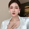 Pendientes de Perla Sencillos de Ma Fanshu de la Gala del Festival de Primavera, Pendientes Coreanos de Dongdaemun, Clips y Pendientes Retro Sencillos de Estilo Francés