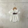 Traje de escalada holgado de manga corta estilo coreano para bebé niña, nuevo modelo 2023, con cuello de muñeca y bordado, de algodón puro, recién nacido.