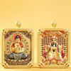 Estilo Thangka Tibetano Semi-Pintado a Mano con Incrustaciones Doradas Thangka de Vida Pasada y Presente Estilo Collar de Cuerda Colorida