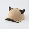 Bonito gorro de bebé con estampado de leopardo, gorra de béisbol retro de estilo coreano con visera suave, sombrero de sol de otoño transfronterizo para bebés y niños pequeños