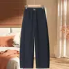 Pantalones de lana curvos nuevos para mujeres de mediana edad, pantalones casuales de otoño e invierno engrosados y forrados de felpa para madres jóvenes