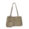 Bolsa de ombro lisa minimalista estilo coreano, nova moda outono 2026 bolsa de mão, bolsa tote personalizada de grande capacidade para o dia a dia