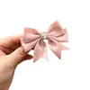 Grampo de Cabelo Laço Cauda de Andorinha Rosa Doce Luxo Leve Estilo Francês Pequeno Presilha de Cabelo de Princesa Franja Presilha Bico de Pato