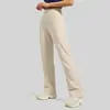 Comercio Transfronterizo Pantalones de Yoga de Color Melocotón de Cintura Alta, Pierna Recta Suelta, con Bolsillos, Adelgazantes y Levanta Glúteos