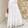 Estilo Resort do Sul da França Top Branco + Saia Longa Design de Verão Feminino Conjunto de Saia Estilo Francês para Mulheres Transfronteiriço