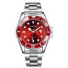 Venta al por mayor de fábrica calendario de correa de acero explosión reloj fantasma de agua verde para hombre negocio red popular regalo en vivo reloj de cuarzo para hombre