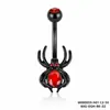 Novo Anel de Umbigo Europeu e Americano Dark Halloween de Aço Inoxidável Borboleta Aranha Gotejando Óleo Clave de Umbigo Joia de Body Piercing