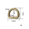 Ventas directas de fábrica hebilla en forma de D accesorios de hardware para maletas hebilla metálica semicircular en forma de D en stock venta al por mayor hebilla en forma de D de aleación transfronteriza