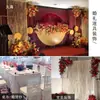 Hilo de lentejuelas estampado en caliente malla dorada tela de hilo accesorios de boda fondo mantel decoración techo hierro forjado hilo de onda hilo de onda de agua