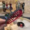Tiara Colorida de Acrílico para Mulheres com Dentes, Antiderrapante, Presilha para Segurar a Franja, Simples e Versátil, Adequada para Lavar o Rosto, Tiara com Abertura para o Cabelo