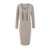 Conjunto de Cardigan de Manga Longa e Vestido Colete Estilo Desejo Puro, Novo Outono, Slim Fit, Ajustado na Cintura, Bodycon Hot Girl, Vestido Longo