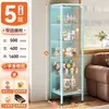 Estantería de Acero para el Hogar Estantería para Libros Infantiles con Puerta de Cristal Gabinete Hecho a Mano Vitrina Armario de Piso para Sala de Estar Armario de Almacenamiento