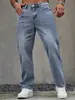 Estación Independiente 2026 Verano para Hombre Más Vendido Estilo Americano Frescos Jeans Versátiles Elásticos Pierna Recta Pantalones Casuales Venta al por Mayor