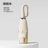 Paraguas cápsula de hebilla plegable de cinco pliegues ultraligero protección solar de pegamento negro paraguas solar doble uso para sol y lluvia paraguas pequeño personalizado