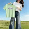 Comercio Exterior Transfronterizo Ropa para Mujer Tallas Grandes para Mamás, Nuevo Estilo de Verano, Corte Ajustado, Cuello Redondo, Diseño Elegante, Versátil Estampado de Manga Corta