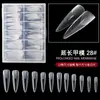 Caixa com 120 Peças Moldes de Unha de Cristal para Alongamento de Unha com Escala, Sem Papel Necessário, Modelo Moldes de Unha de Gel para Alongamento 28 #