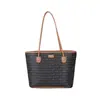 Elegante bolso de hombro, bolso de mano transfronterizo de gran capacidad, bolso de trabajo, estampado vintage, bolso tote ligero texturizado