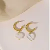 Flotador Flotante Twist Francés Colgante de Corazón de Metal Aretes de Círculo para Mujer Aretes Elegantes de Corazón Retro