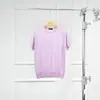 Warren Hailong Kw035 Verano Absorbe el Sudor, Transpirable, Amigable con la Piel, Lana Suave como una Nube de Cuello Redondo de Manga Corta Tejido para Mujer