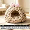 Cama para gato cama para perro semicerrada cálida de invierno engrosada nido para dormir de gato casa para gato nido seguro mascota universal para todas las estaciones