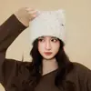 Gorro de Punto Coreano, Gorro de Pescador, Gorro de Lana de Oso Moderno y Lindo, Gorro Caliente para Mujer, Gorro de Lana para Mujer
