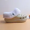 Zapatos Croc Cubierta de Piel Forro Largo de Piel de Conejo Cálido Nube Esponjosa Tacones Altos Especial Extraíble Fabricante Mayorista