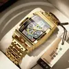 Reloj de Pulsera de Cuero con Forma de Barril de Moda para Hombre, Engranaje de Motocicleta Hueco, Tourbillon, Personalizable, Resistente al Agua, Luminoso, Transfronterizo