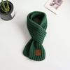 Bufanda de Cuero con Etiqueta Estilo Coreano para Niños, Bufanda de Punto Cálida de Invierno para Niños y Niñas, Calientacuellos de Bebé Versátil y Lindo