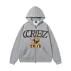 Cort Marca Tendência Americana Alcatraz Moletom com Zíper Solto High Street Conjunto Moletom Calça Estampada com Letras Masculino Outono Inverno