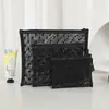 Bolsa de Maquiagem de Rede Estilo Ins Super Popular Bolsa de Maquiagem Portátil Feminina Malha de Amor Boca de Maquiagem Envelope Vermelho Armazenamento de Cosméticos