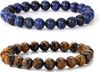 Amazon Europa y América Venta Caliente Transfronteriza Piedra Natural 8mm Pulsera para Pareja para Hombre y Mujer Juego Pulsera Ojo de Tigre Turquesa Joyería