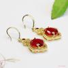 Pendientes Retro de Vidrio Rojo Estilo Hong Kong Ai Yu Ganchos de Oreja Rubí Simulados Venta Caliente Transfronteriza Wholesale S4121705