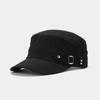Chapéu Masculino Primavera e Verão Cinto Fivela Decoração All-match Flat Top Military Cap Mulheres Pure Cotton Outdoor Casual Fashion Cap