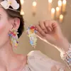 Pendientes de Flor de Lujo Ligero Imitación de Concha Francesa para Mujer Diseño de Nicho Elegantes de Gama Alta Pendientes Súper Hada de Pétalos