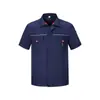 Atacado Roupa de Trabalho de Manga Curta de Verão Antiestática Conjunto Poliéster-Algodão Tiras Refletoras Oficina de Fábrica Roupa de Proteção ao Trabalhador Durável e Resistente ao Desgaste