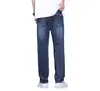 Jeans rectos holgados de marca de alta gama de moda para hombre, estilo fino de verano 2026, pantalones largos casuales de pierna ancha de la alta calle americana