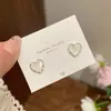Colección de Pendientes de Corazón de Sirena con Gradiente Láser de Verano para Mujer, Aguja de Plata, Nicho, Lujo Accesible, Súper Hada, Pendientes Coloridos Exquisitos