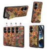 Denior es Adecuado para Funda de Teléfono de Cuero Floral de Madera Suave para Oneplus 13 y Funda de Teléfono con Tarjetero para Oneplus Ace3Pro