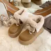 Botas de Nieve Cálidas de Piel con Cuello de Dos Piezas Estilo Retro para Mujer 2026 Nuevo Estilo de Invierno Zapatos de Algodón Gruesos Engrosados con Terciopelo