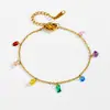 Colgante de circonita brillante, hermoso estilo navideño, juego de joyería de collar y pulsera de acero de titanio, variedad de color pequeño francés