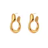 Moda Ins Europea y Americana Simple Personalidad Versátil Pendiente Pendiente Stud Joyería Acero Inoxidable Tamaño Grande Forma Hueca Pendientes