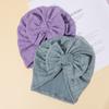 Comercio Exterior Sombrero Nuevo para Bebé Delgado Recién Nacido Sombrero Indio Gorro Protección para la Cabeza Bufanda para Niños Gorro de Color Sólido en stock